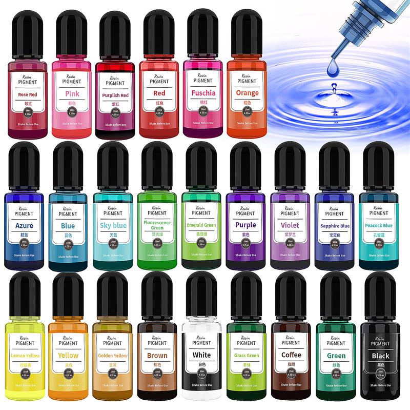24 Color 10ml/Bottle Epoxy Res - Resin Dye Alcohol review and price