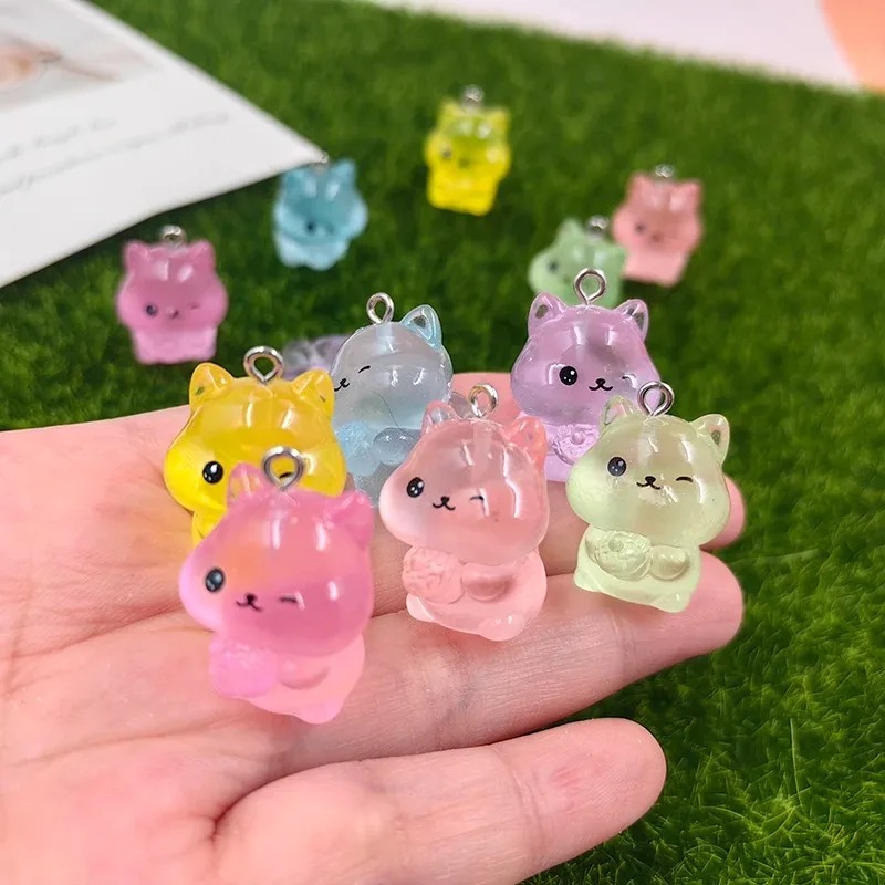10Pcs Glow In The Dark Kawaii  - Resin Craft Supplies review and price
