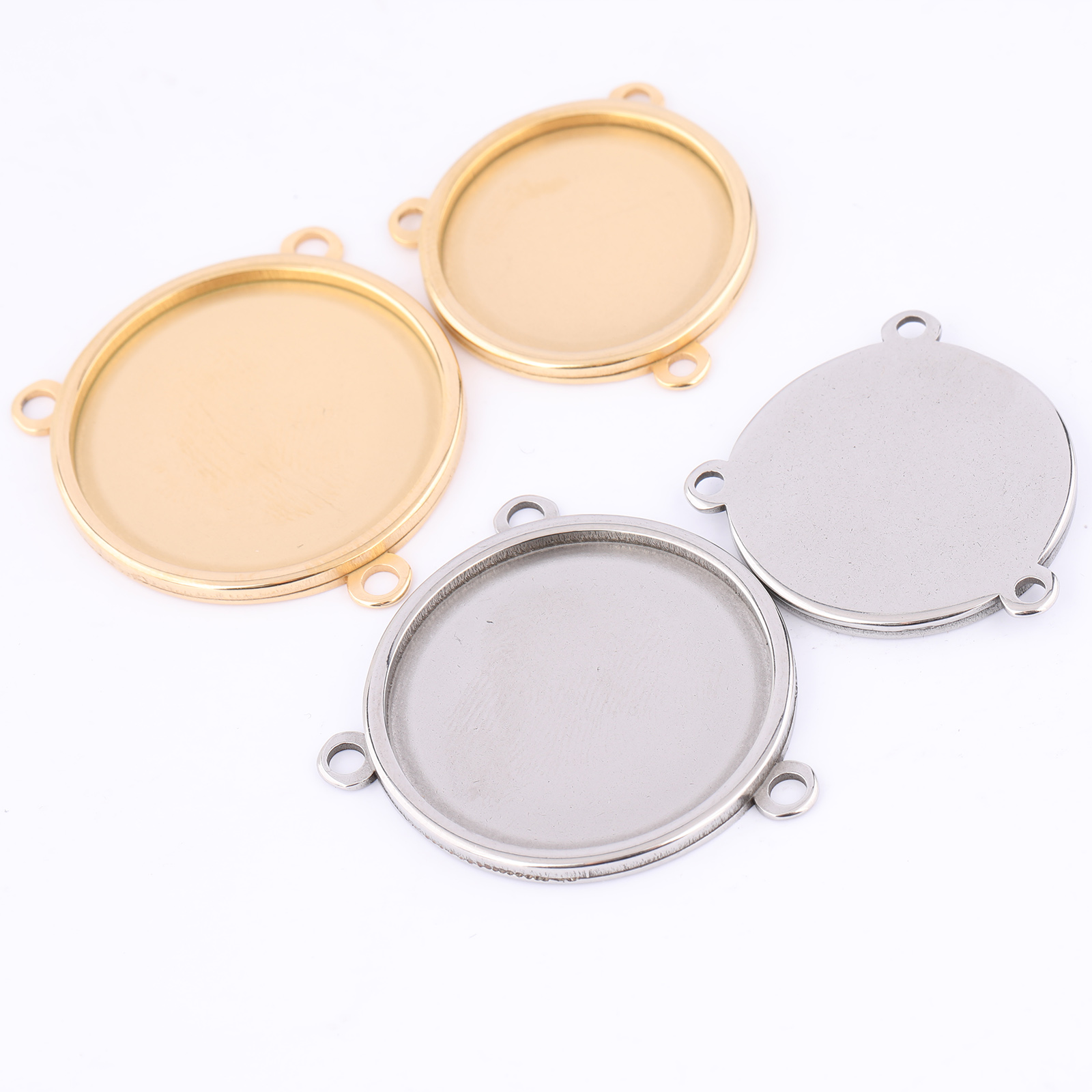 5pcs Stainless Steel Gold Plat - Bezels Set Pendant review and price