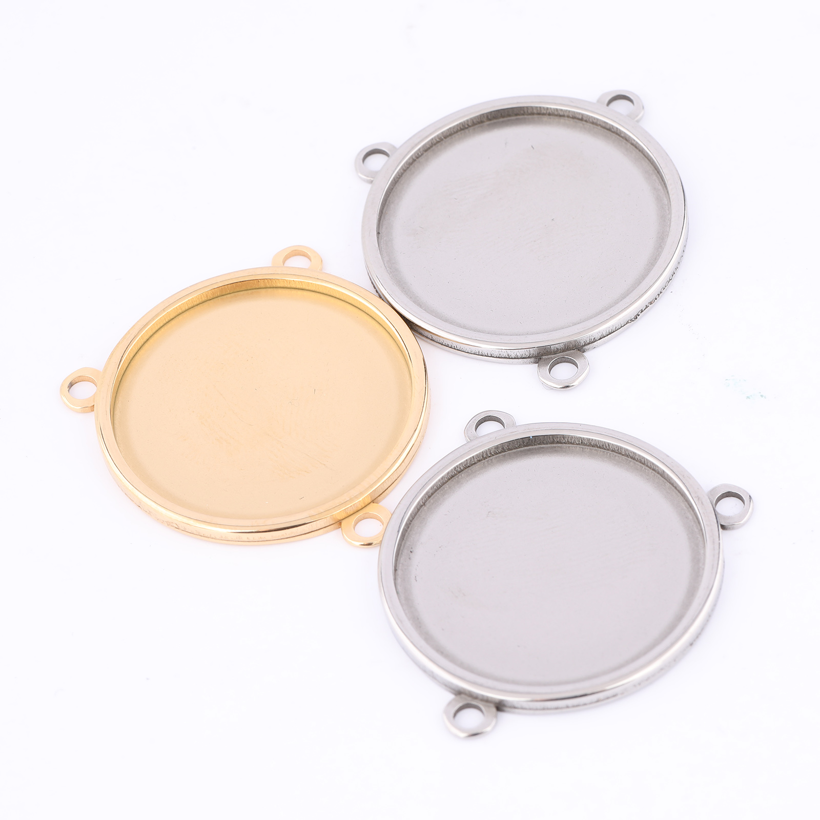 5pcs Stainless Steel Gold Plat - Bezels Set Pendant review and price